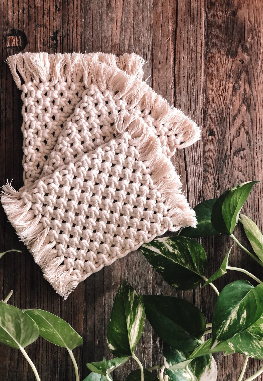 Macrame Rectangle Rug | Ivory