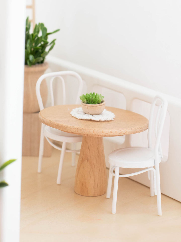 *FLAWED* Round Bistro Dining Table | Natural Wood