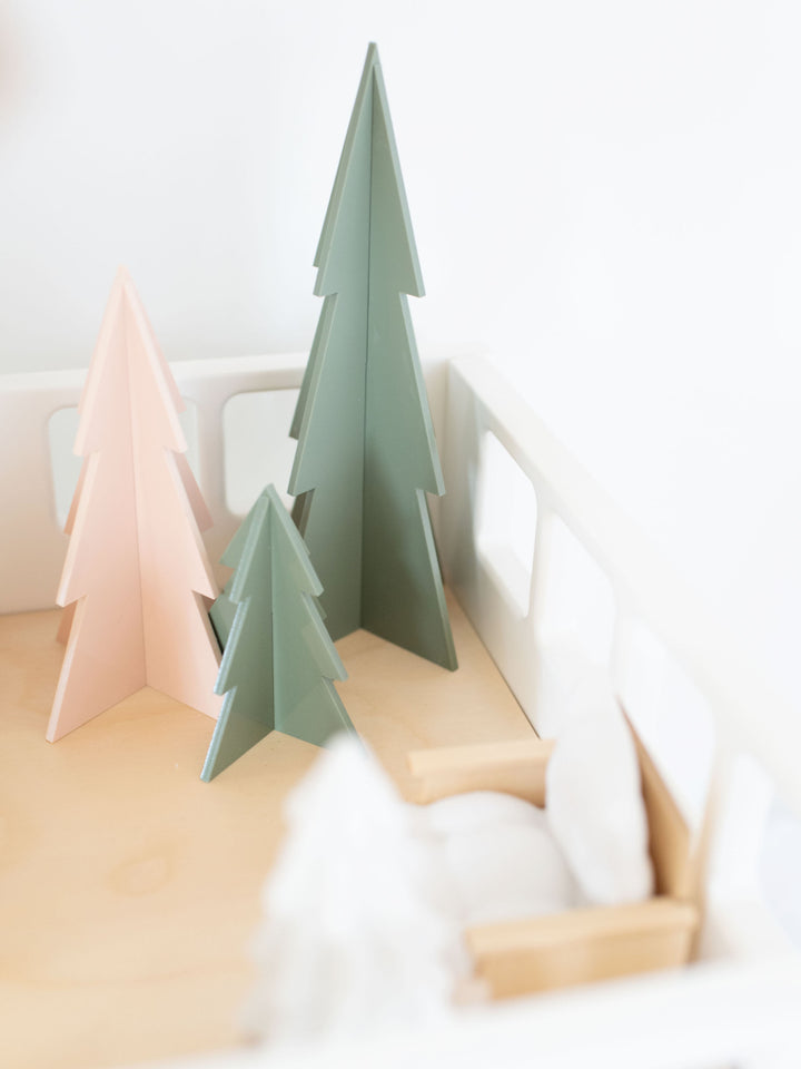 Acrylic Christmas Holiday Trees | Set of 3 | Fern & Blush