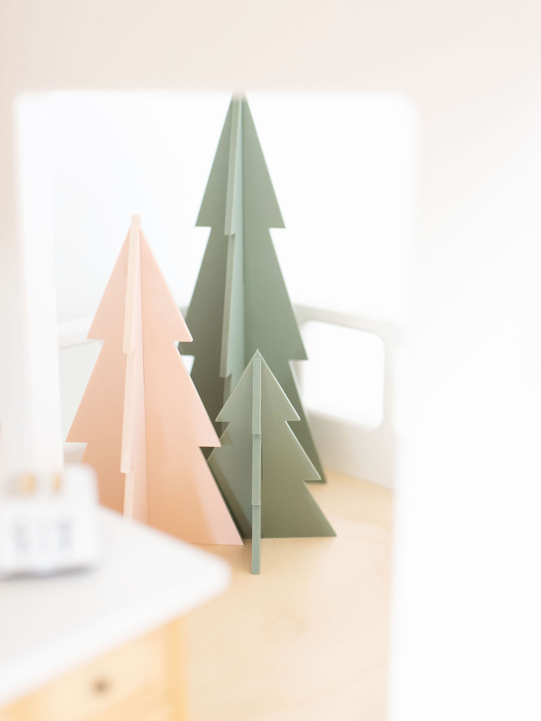 Acrylic Christmas Holiday Trees | Set of 3 | Fern & Blush