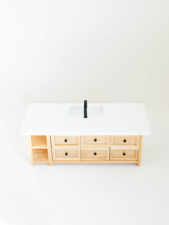 Farm Style Island with Drawers | Natural Wood