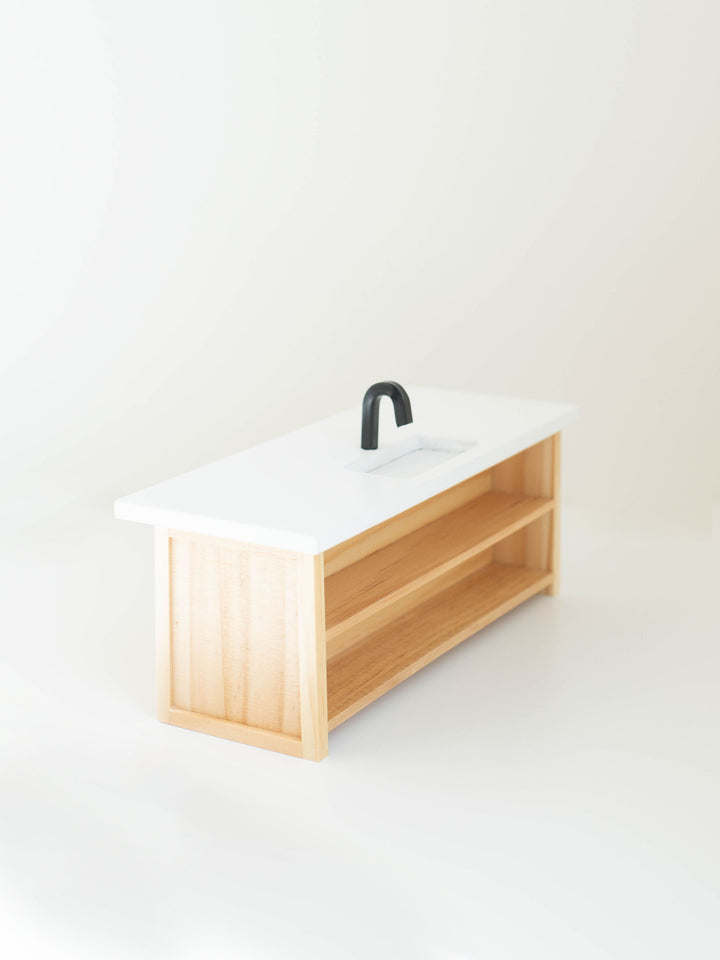 Farm Style Island with Drawers | Natural Wood