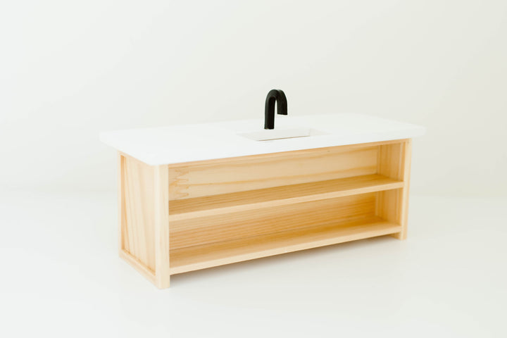 Farm Style Island with Drawers | Natural Wood