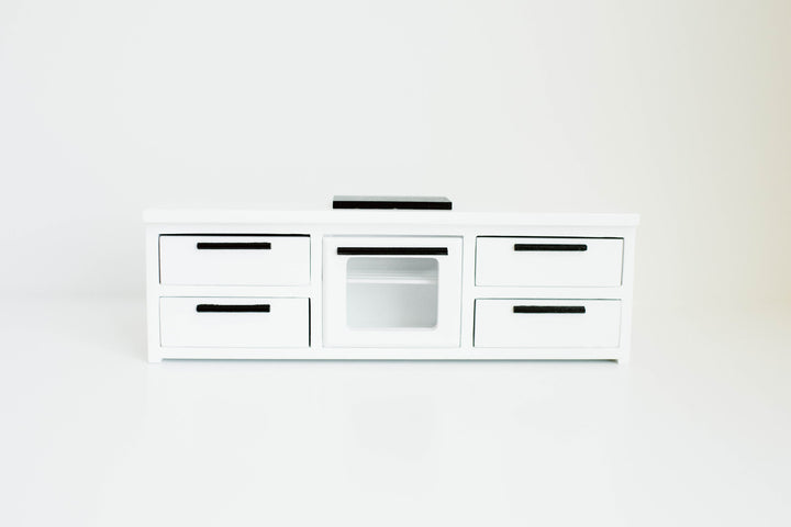 *FLAWED* Modern Straight Kitchen Base Cabinets + Cooktop + Oven | White