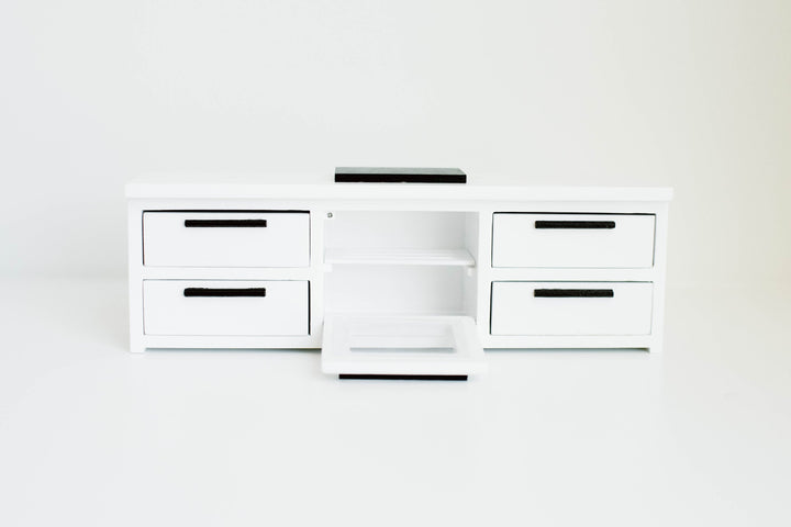 *FLAWED* Modern Straight Kitchen Base Cabinets + Cooktop + Oven | White