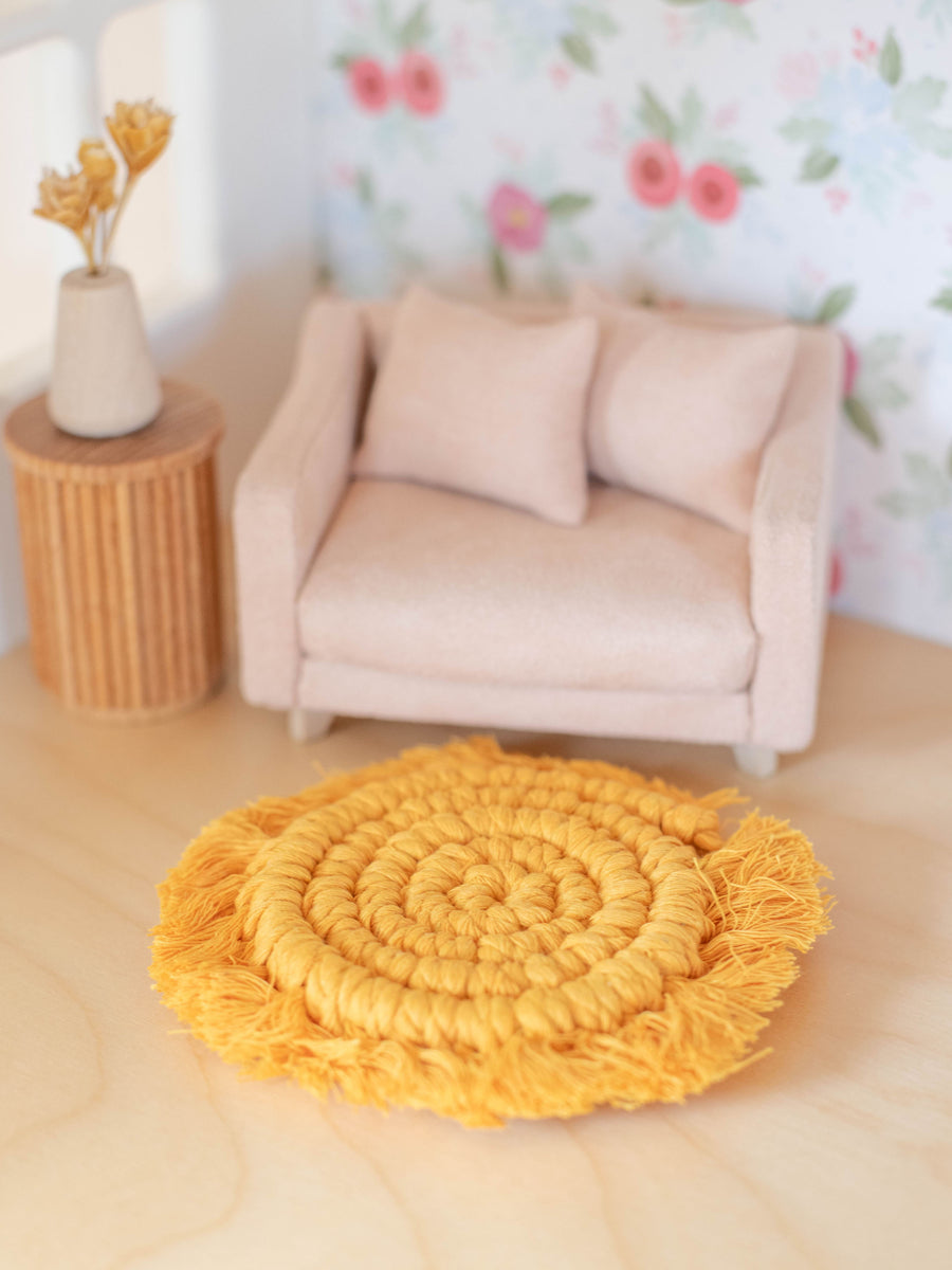 Dollhouse Boho Finge Macrame Rugs | Pink White Gray Teal | 1:12 Scale ...