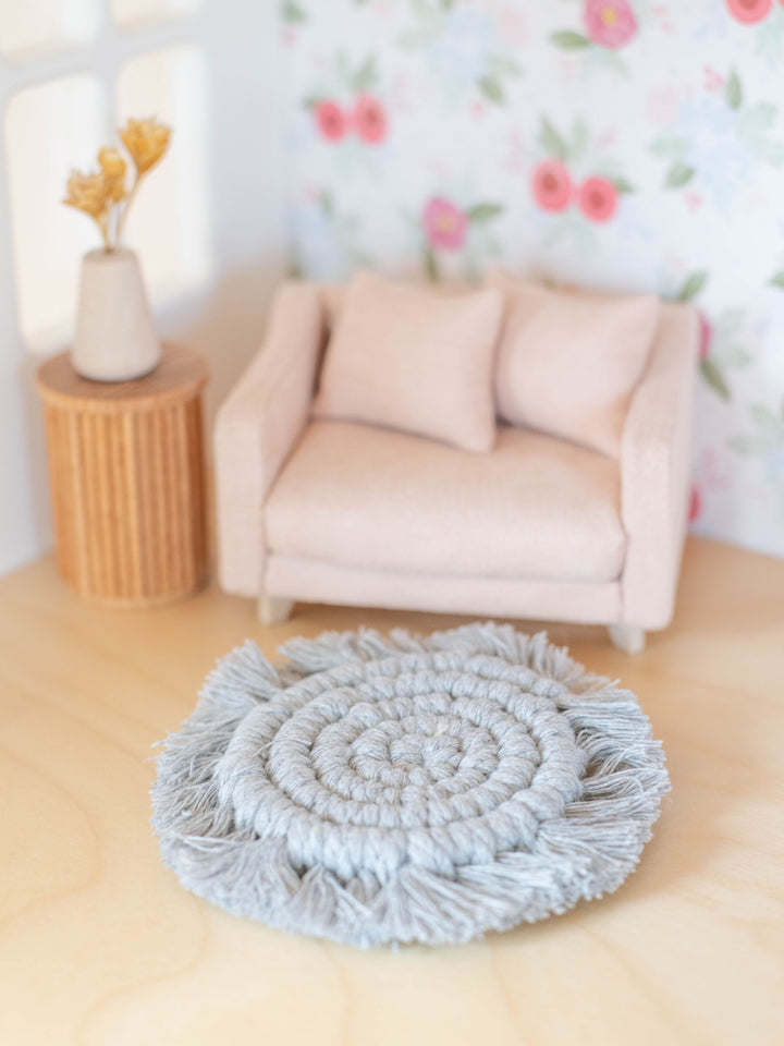 Dollhouse Boho Finge Macrame Rugs | Pink White Gray Teal | 1:12 Scale ...