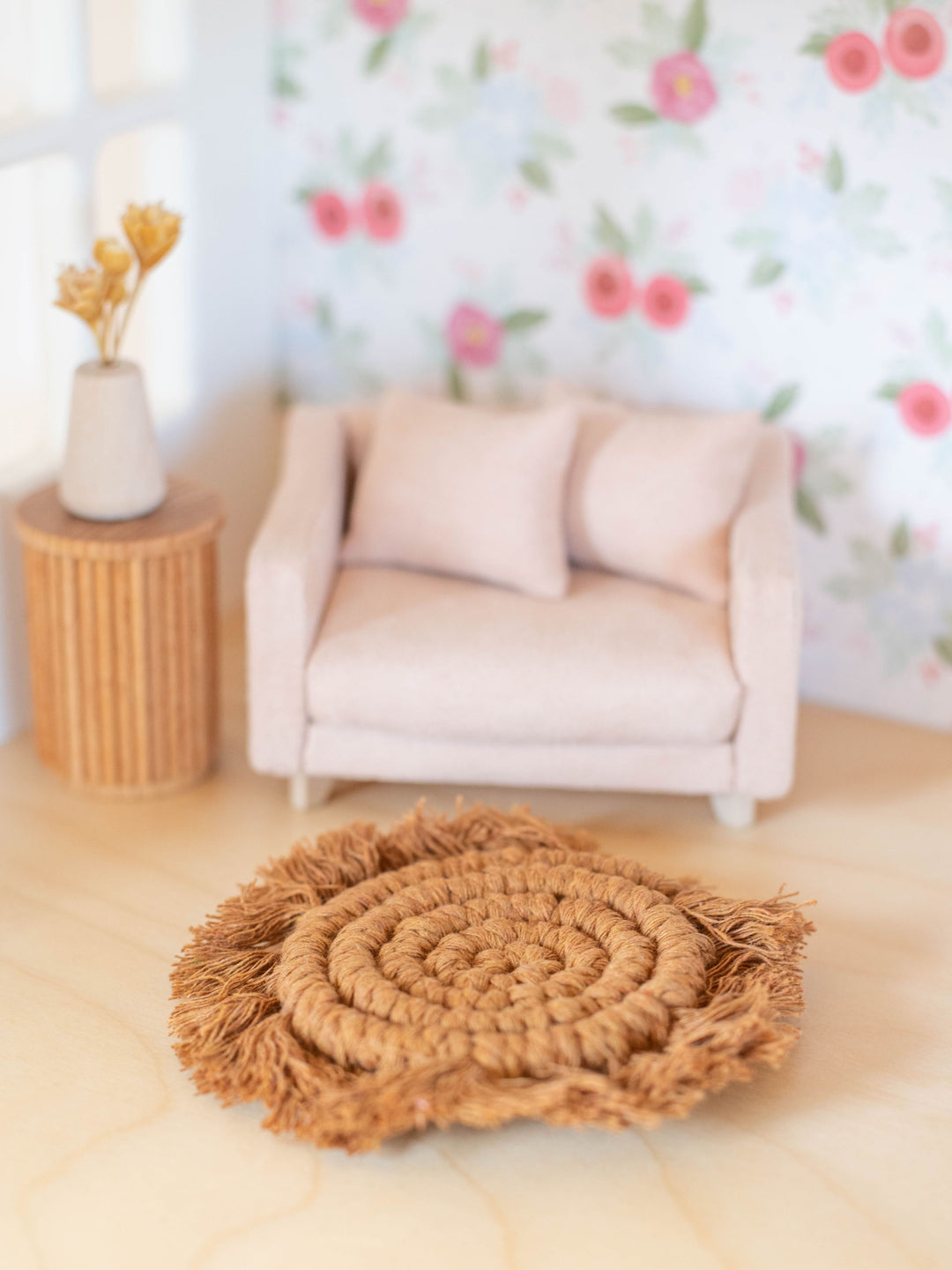 Dollhouse Boho Finge Macrame Rugs | Pink White Gray Teal | 1:12 Scale ...