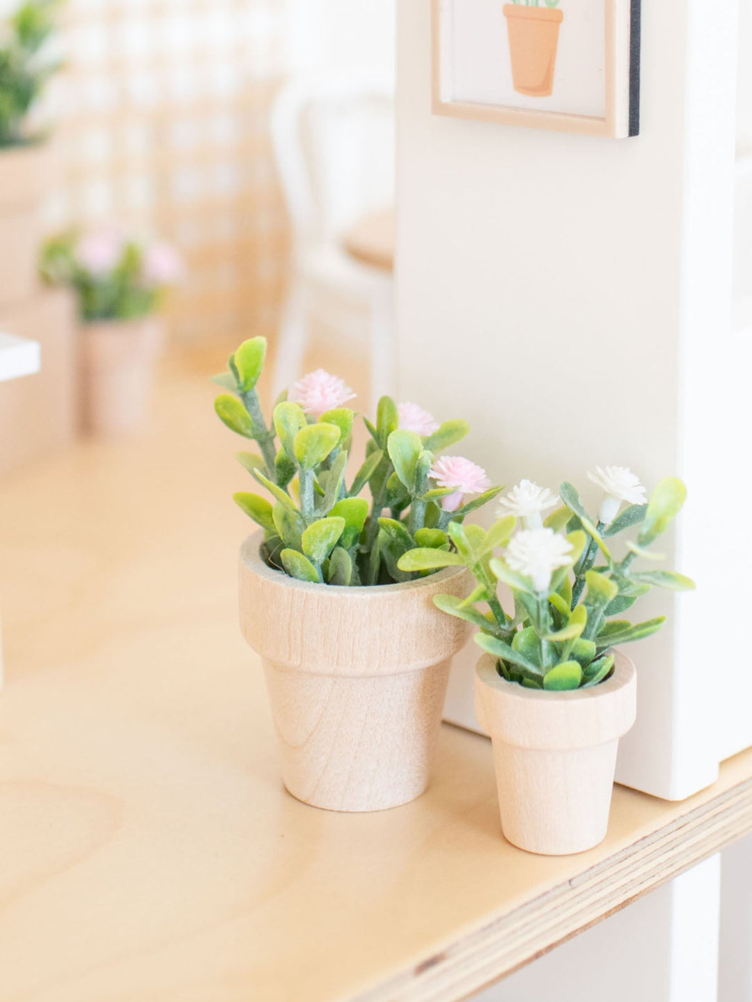 faux potted plants small Dollhouse Spring Potted Flower Plant