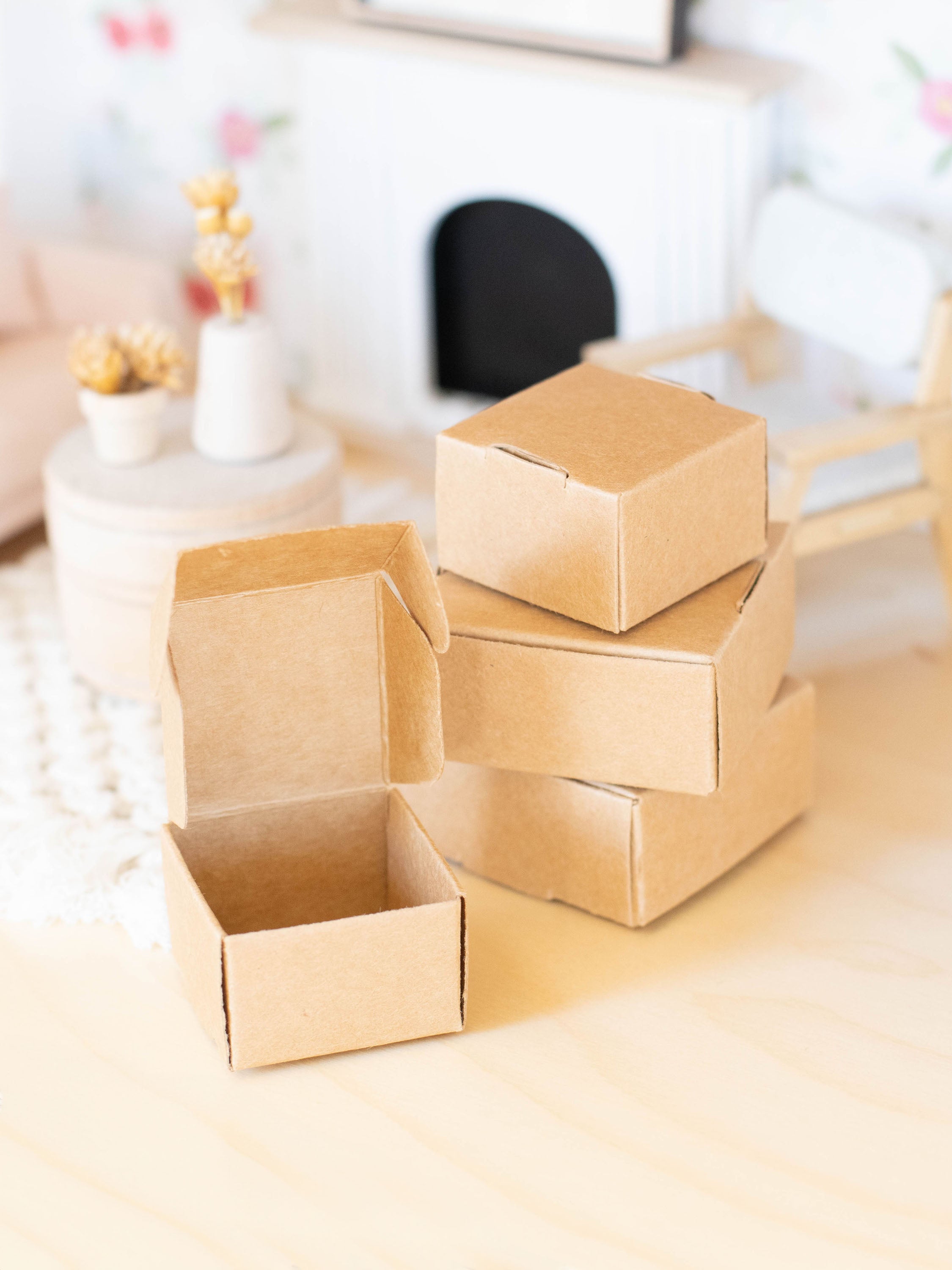 Dollhouse Miniature Kraft Gift Boxes | Small Large | 1:12 Scale – Macy ...