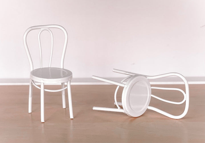 Metal Bistro Chair Set | White